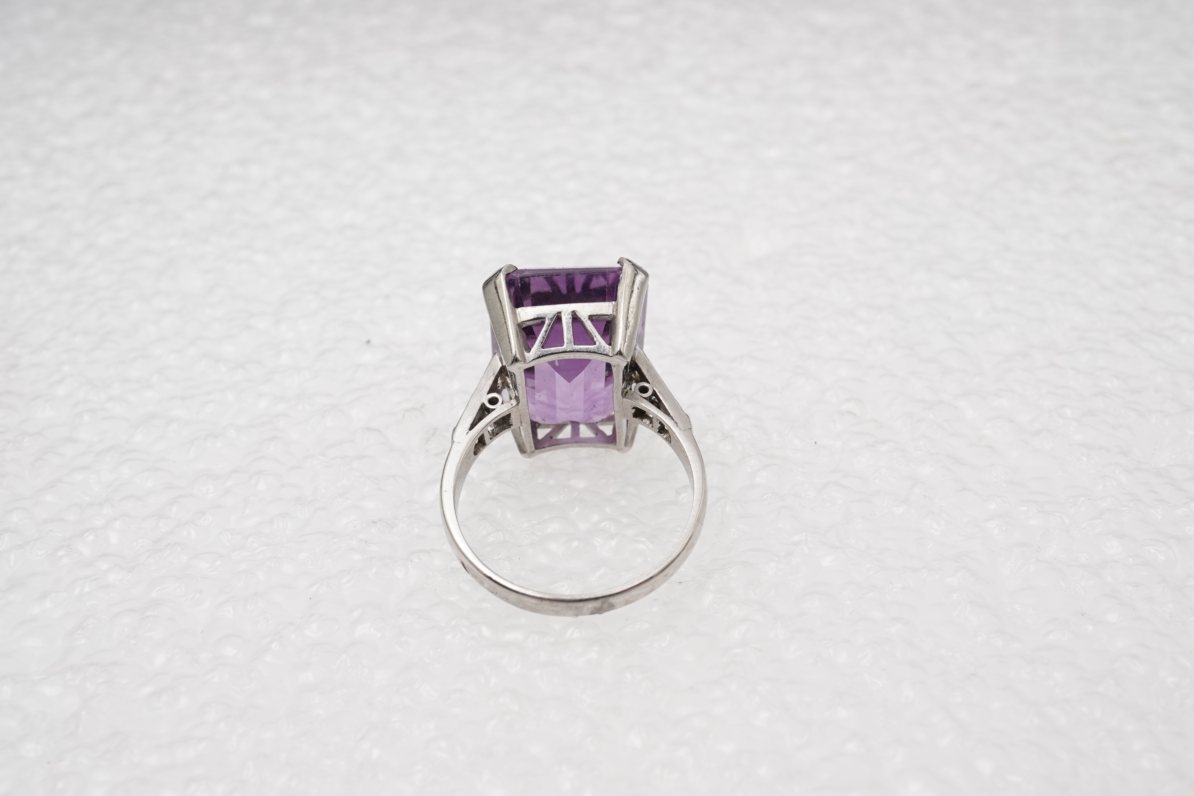 An amethyst and diamond ring